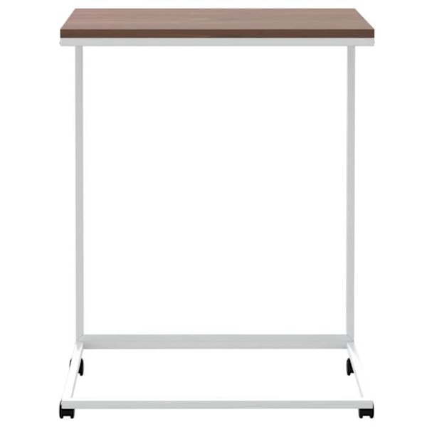 C-formet sidebord på hjul 55 x 35 x 70 cm hvidt ingeniørtræ DEC031292 Vit