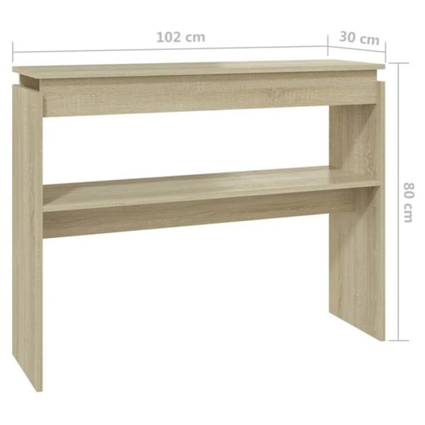 Praktisk konsolbord til en organiseret entre 102 x 30 x 80 cm i ingeniørtræ, farve eg DEC031925 kastanj