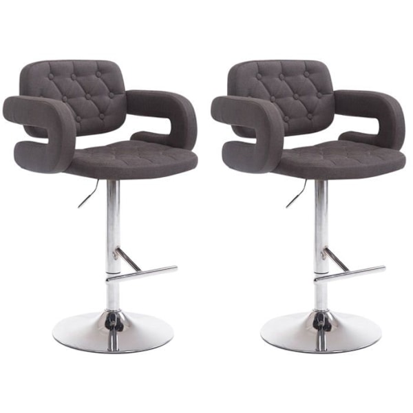 Sæt med 2 sorte polstrede barstole med armlæn og fodstøtte, moderne design TDB10485 Svart