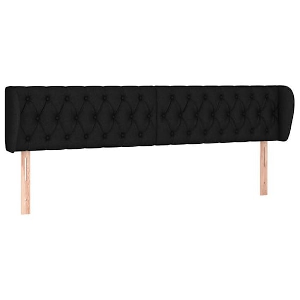 Hovedgærde til seng med sidelæne 203 x 23 x 78/88 sort stof