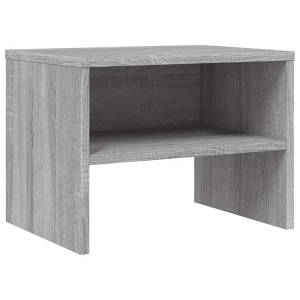 Sängbord med hylla 40 x 30 x 30 cm grå ingenjörsträ DEC034596 kastanj