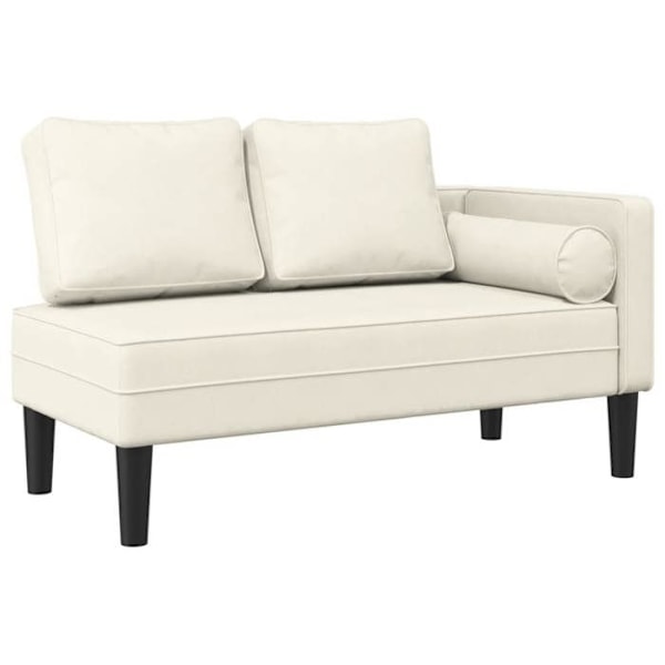 Meridienne chaise longue sohva sisätiloihin samettityynyillä, vaalee krem DEC026070 Grädde