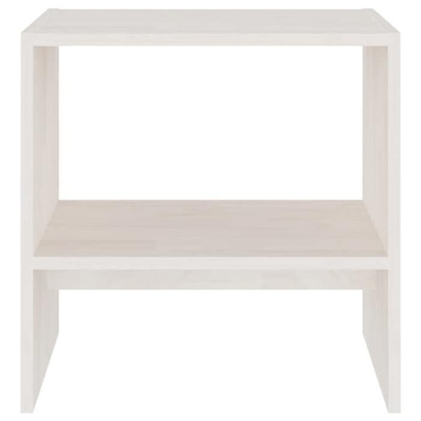 Nattduksbord med öppet fack 40 x 30,5 x 40 cm i vit massivt furu DEC033329 Vit