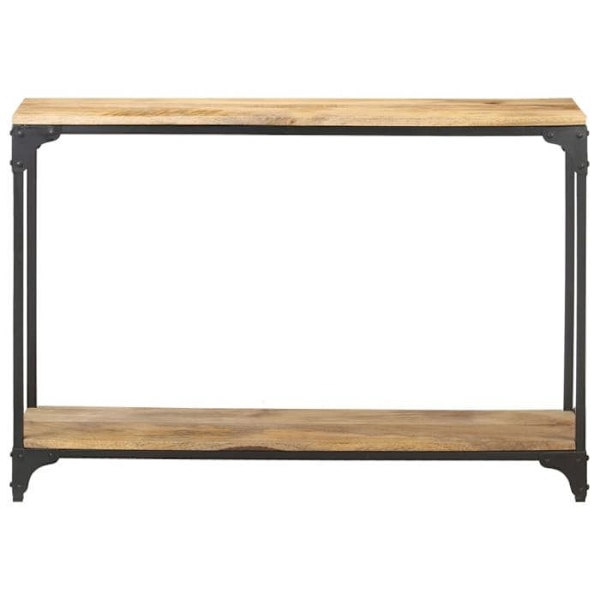 Konsolbord med indgangsopbevaring stue møbel 110 x 30 x 75 cm mango træ og stål DEC031505 kastanj