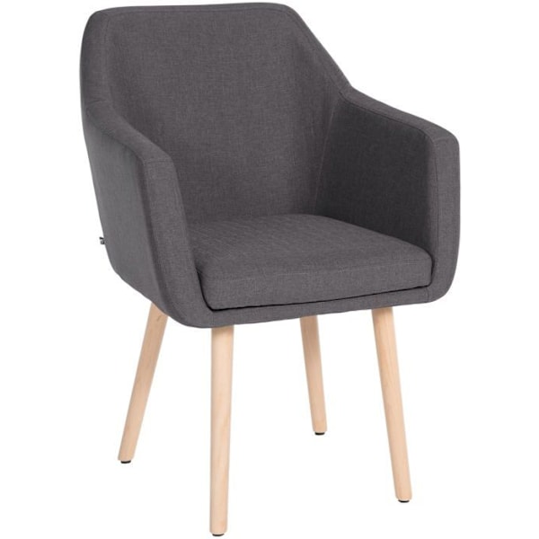 Soffa med armstöd fyra hållbara ben i ljust trä sits i mörkgrått tyg 10_0003485 kastanj