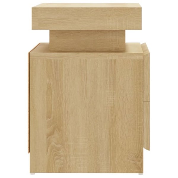 Natbord med to skuffer 45 x 35 x 52 cm ingeniørtræ farve eg DEC033881 kastanj