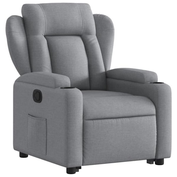 Fauteuil relax TV med behagelig polstring, elektrisk løftefunktion i lys grå stof DEC027906 Grå