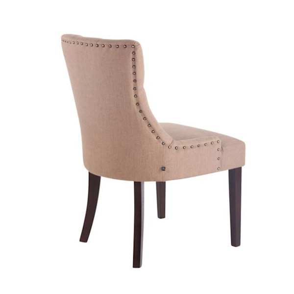 Spisebordsstol x1 antik design med polstring i taupe stof og 4 brune træben 10_0001951 kastanj