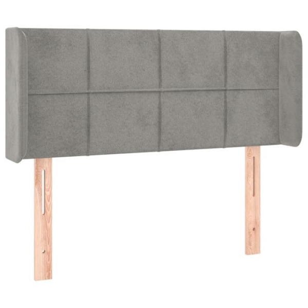 Hovedgærde - Ikke specificeret - 93x16x78/88 cm - Lysegrå velour - Klassisk stil - Robuste ben Ljusgrått