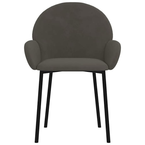 Sæt med 2 klassisk designede spisebordsstole i mørkegrå stof DEC025523 Grå