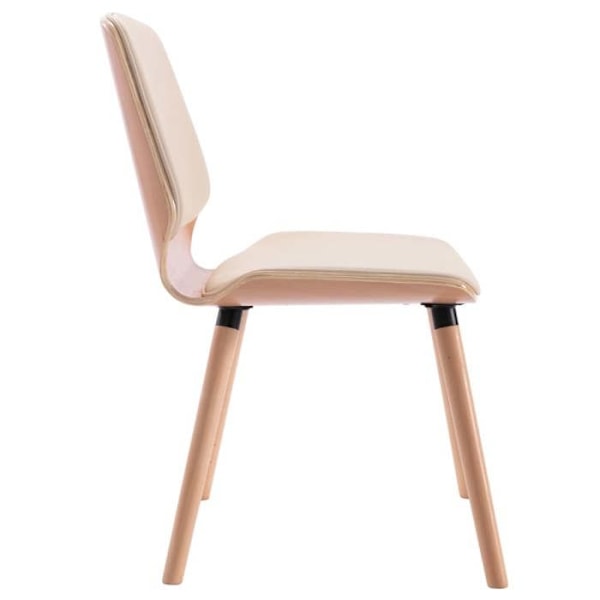 Set om 2 stolar i modern design för kök och matrum i syntetiskt krämfärgat material