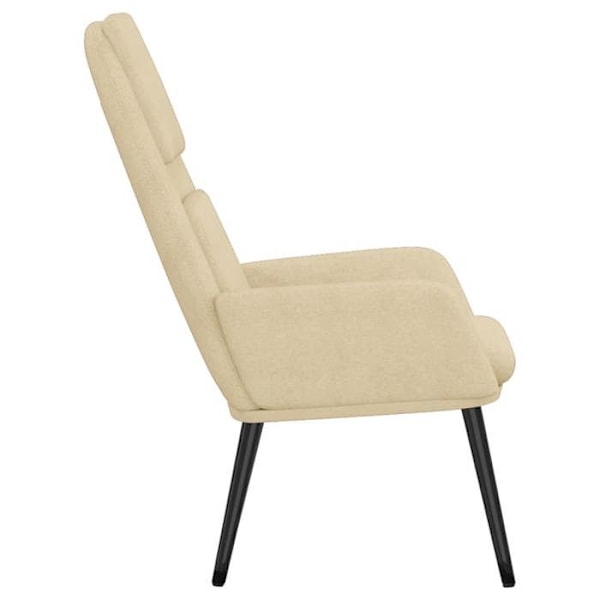 Modern design lounge chair in cream fabric DEC026657 Grädde