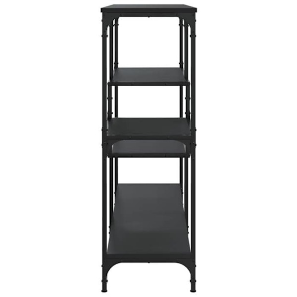 Funktionsdygtig konsolebord med stil og hylder 103 x 32 x 95 cm sort ingeniørtræ og metal DEC032093 kastanj