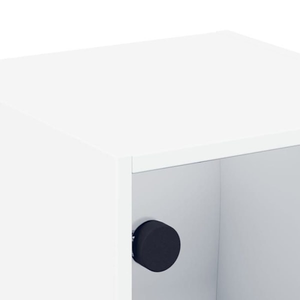 Natskab med glasdør 35 x 37 x 35 cm hvid ingeniørtræ DEC033263 Vit