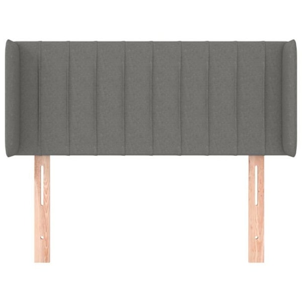 Hovedgærde til seng, soveværelse, møbel med sidekant 83 x 16 x 78/88 cm, mørkegrå stof TDL0204905 Grå