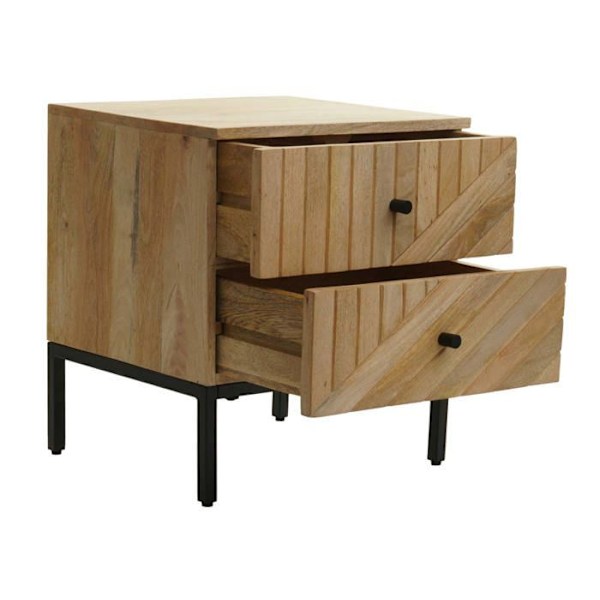 Nattetable sidebord med skuffer i mangotræ 51 x 45 x 40 cm 04_0008528 kastanj