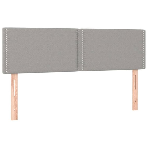 Hovedgavl til seng til soveværelse, møbel i 2 dele 72 x 5 x 78/88 cm lys grå stof TDL0206431 Grå