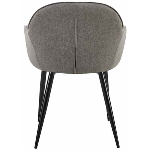Set med 2 matstolar med armstöd i modern och bekväm design i mörkgrått tyg och svarta trämaterial 10_0001 kastanj