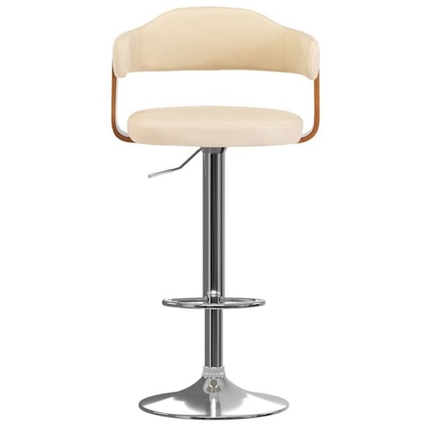 Set med 2 barstolar i retrodesign i böjt trä och krämfärgad PVC samt järn DEC029648 kastanj