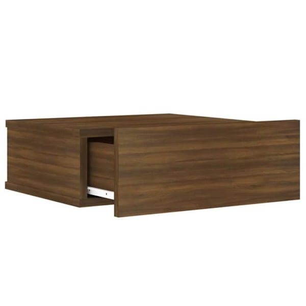 Væghængt natbord med skuffe 40 x 30 x 15 cm brunt ingeniørs træ DEC033922 kastanj