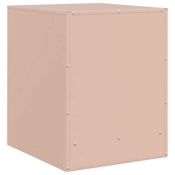 Sæt med 2 natborde med skab og dør 34,5 x 39 x 44 cm stål rosa DEC035621 Guld