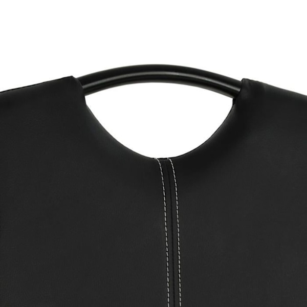 Sæt med 6 spisebordsstole til køkken, elegant design, sort syntetisk kantlever.