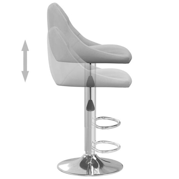 Bar stool x1 korkeakiilto vaaleanharmaa sametti, timanttikuvioitu sauma ja teräs DEC029481 Grå