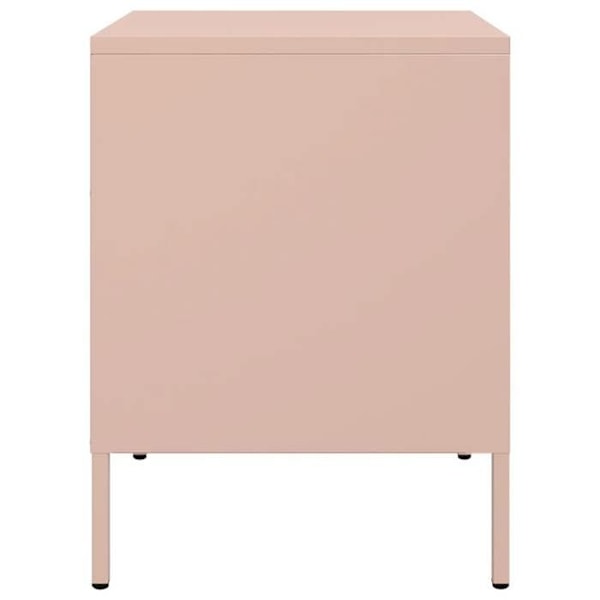 Set med 2 sängbord med två lådor 36 x 39 x 50,5 cm rosa stål DEC035632 Rosa