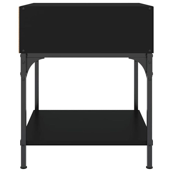 2 kpl yöpöytiä avoimella osastolla 40 x 41 x 50 cm mustaa puukomposiittia ja rautaa DEC035583 kastanj