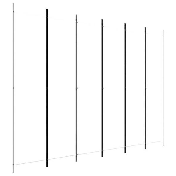 Paravent separatore avdelare rum 6 paneler 300 x 220 cm vit tyg och järn DEC031049 Vit