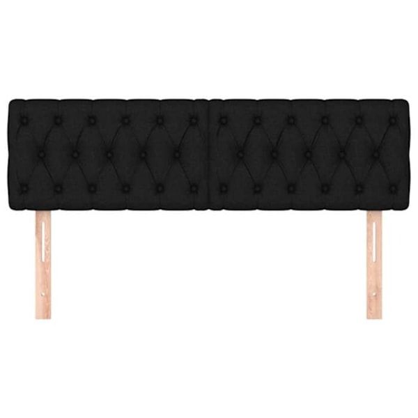 Hovedgavl til seng, soveværelse, møbel i 2 dele 72 x 7 x 78/88 cm, sort stof TDL0206252 Svart