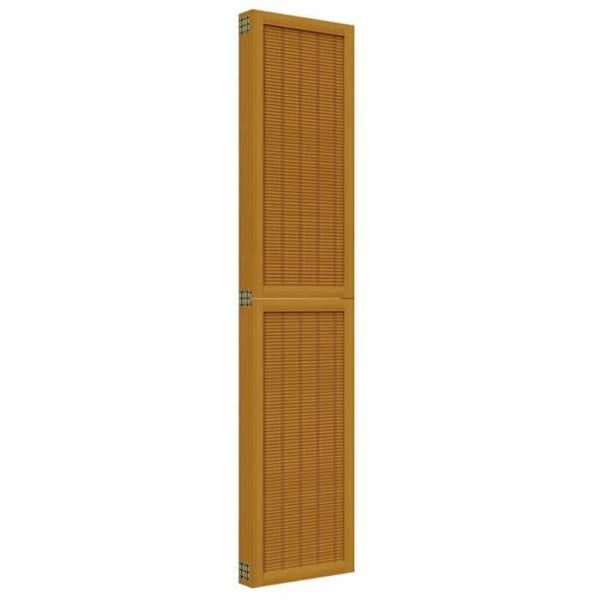 Paravent separator for room partition 5 panels in paulownia wood brown DEC030986 kastanj