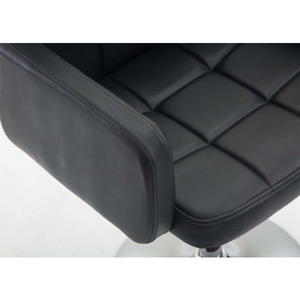 Lounge stol med polstrede armlæn der kan dreje 360° i sort PVC og krommetal 10_0002805 Metall