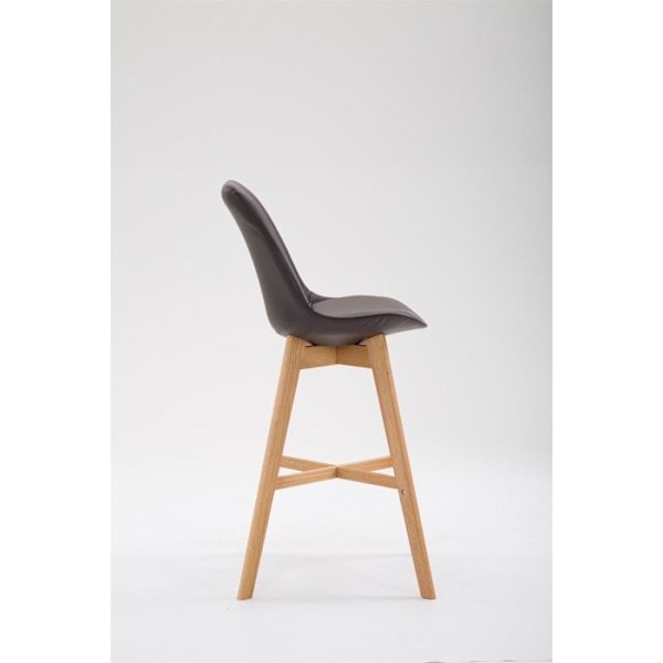 Barstol hög design i modern skandinavisk stil i brunt konstläder