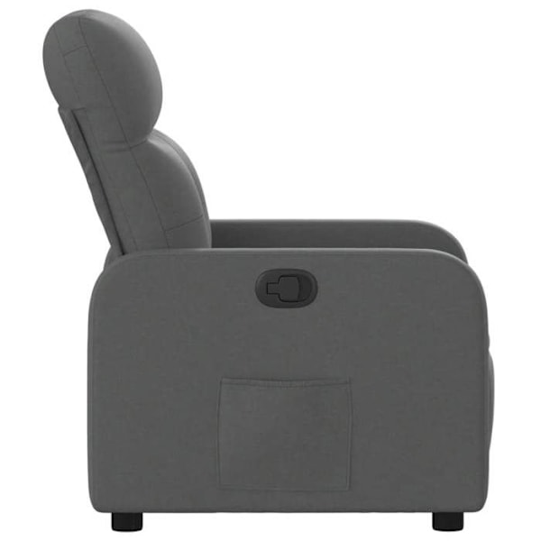 Fauteuil relax TV med komfortabel polstring og manuel hældningsfunktion i mørkegrå stof DEC027945 Grå