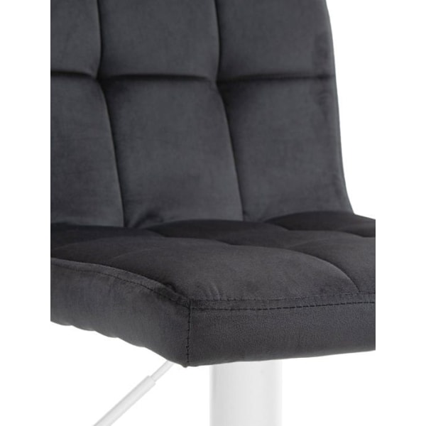 Sæt af 2 barstole i sort velour med dekorative syninger og hvidt metal trompetfod 10_0004405 Vit