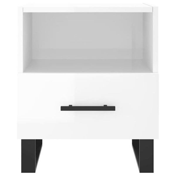Set med 2 sängbord med låda och öppet fack 40 x 35 x 47,5 cm vit ingenjörsträ DEC035001 Vit