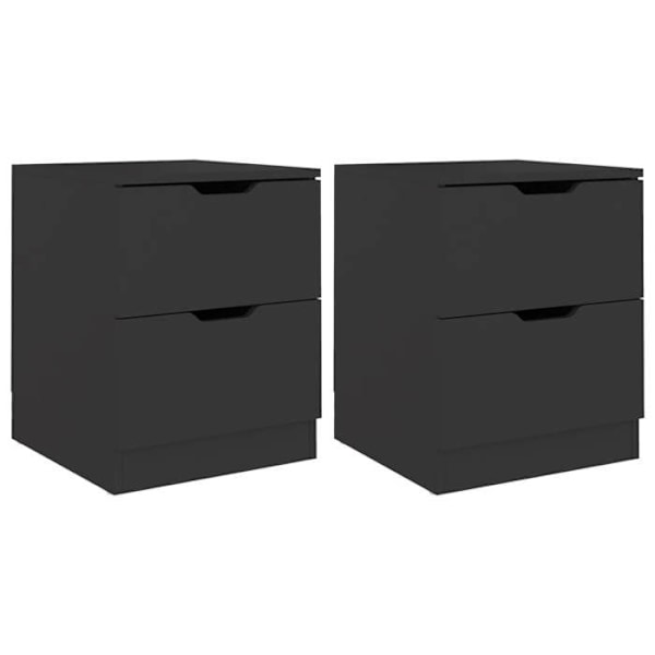 Sæt af 2 natborde med to skuffer 40 x 40 x 50 cm sort ingeniørtræ DEC035578 kastanj