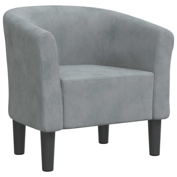 Loungefåtölj för sovrum med bekväm sittdesign i modern grå sammet DEC026453 Grå