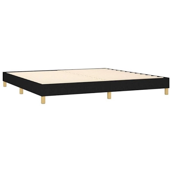 Sengegavl - TDL - 200x200 cm - Sort stof - LED - 2 personer Svart