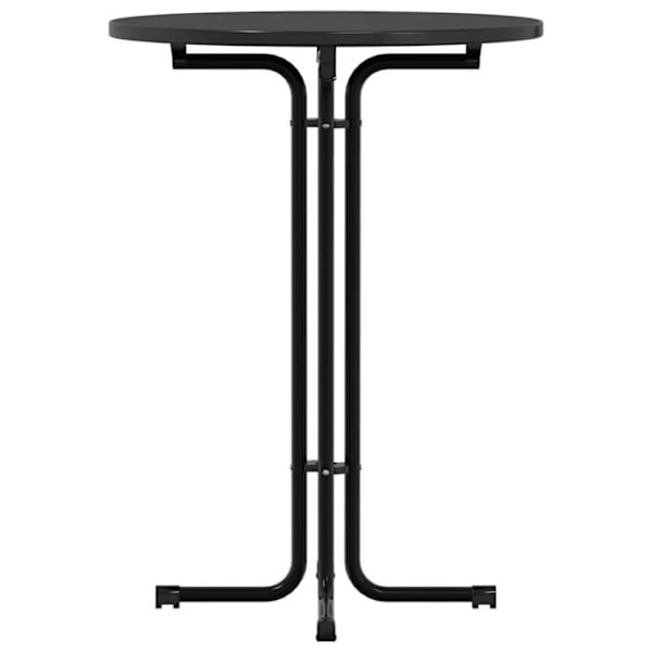 Høj barbord hjælp bord ø80 x 110 cm ingeniør træ og sort stål DEC036896 kastanj