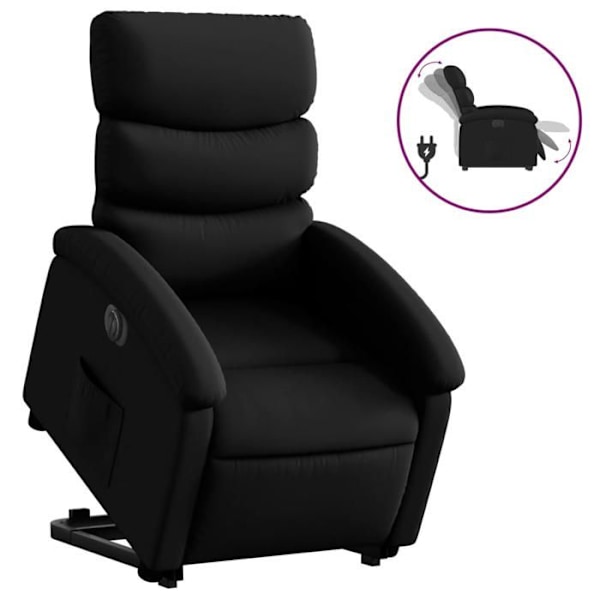 Fauteuil relax TV med elektrisk løftefunktion, meget komfortabel i sort PVC DEC028474 Svart