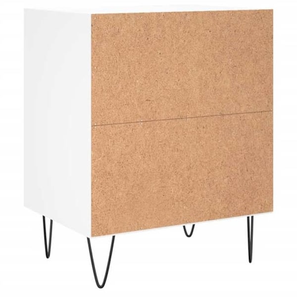 Set om 2 sängbord med öppen förvaring 40 x 30 x 50 cm vit ingenjörsträ och järn DEC034899 Vit