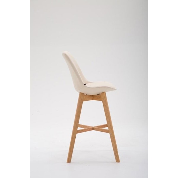Barstol høj stol moderne skandinavisk design i creme syntetisk