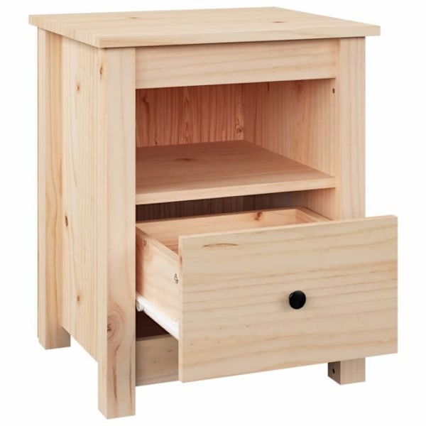 2 kpl yöpöytiä laatikolla ja lokerolla 40 x 35 x 49 cm käsittelemätöntä mäntyä DEC034808 kastanj