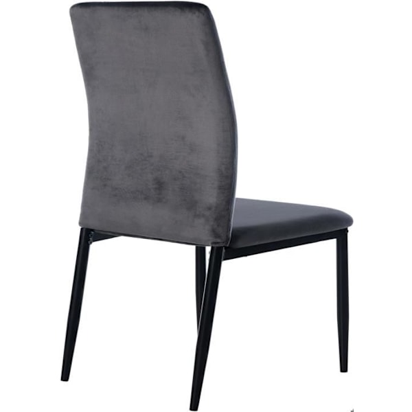 Matstol x1 klassisk design i grå sammet med fyrbenta metallben nor 10_0002094 Grå