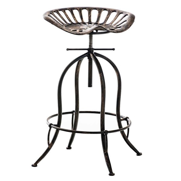 Barstol x1 med cirkulær fodstøtte i industridesign i bronze 10_0005221 Brons
