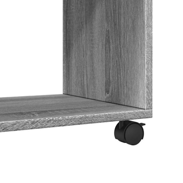 Konsolbord indgangsmøbel stuebord på hjul 72 x 33 x 42,5 cm ingeniørtræ grå DEC031381 kastanj