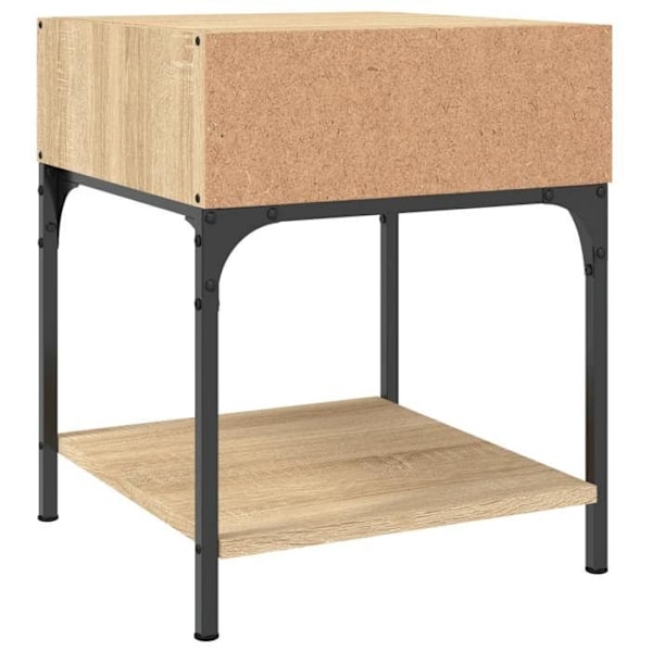 Sæt med 2 sengeborde med åben rum 40 x 41 x 50 cm ingeniørtræ farve eg DEC035281 kastanj