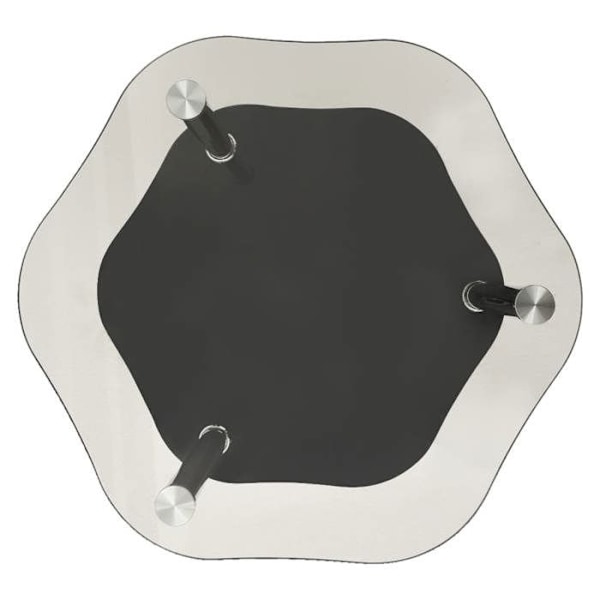 Bordplade til planter, 2 niveauer, transparent og sort, 38 x 38 x 50 cm, hærdet glas, transparent, DEC031470 Svart
